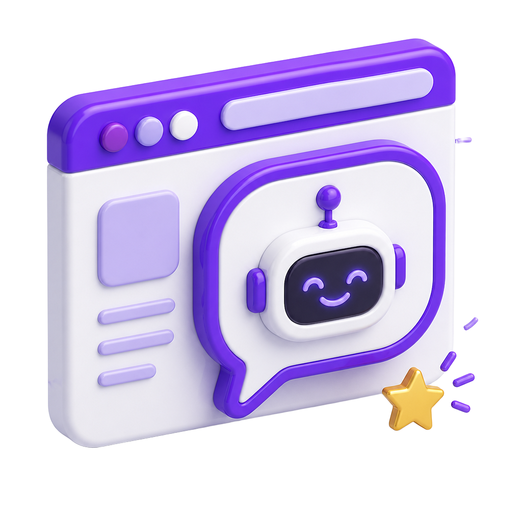 Illustration of an AI chat assistant answering a customer